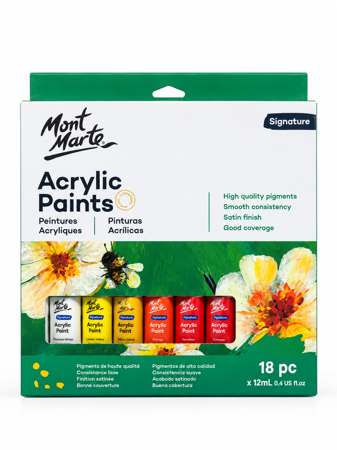Mont Marte Acrylic Paint Set 12 ML Tube 18 Shades