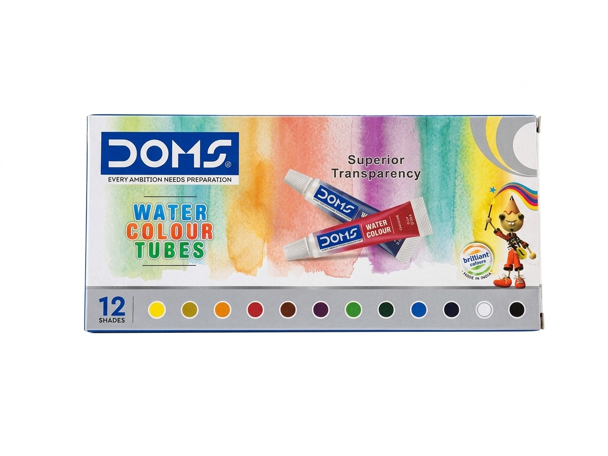 Doms Water Colour Paint Tubes Box with Brush & Palette