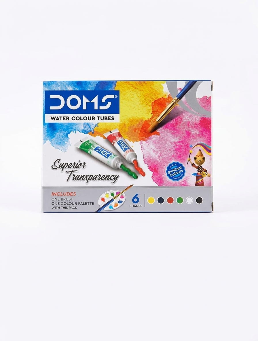DOMS Water Color Tube 6 Shades with Brush & Palette